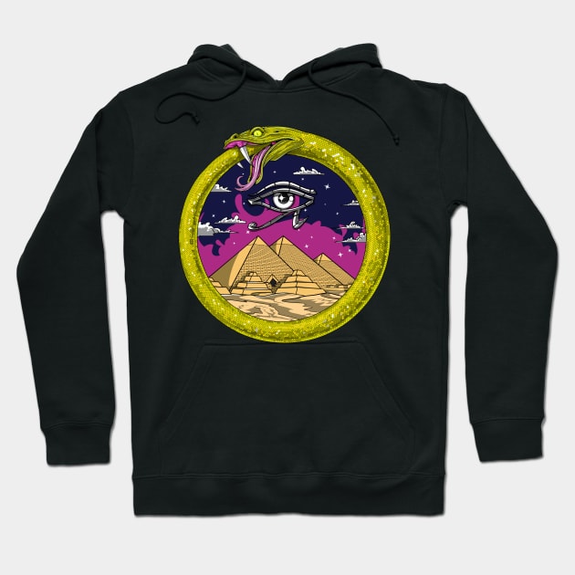 Egyptian Pyramids Ouroboros Hoodie by underheaven